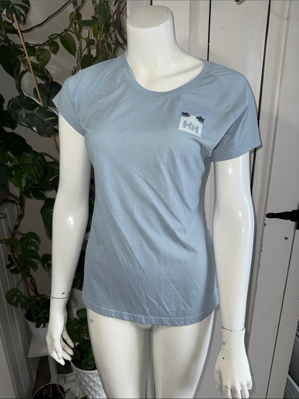 Helly Hansen Light Blue Women's Short Sleeve Logo Tee Med GUC